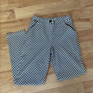 Betabrand cat print straight leg dress yoga pants